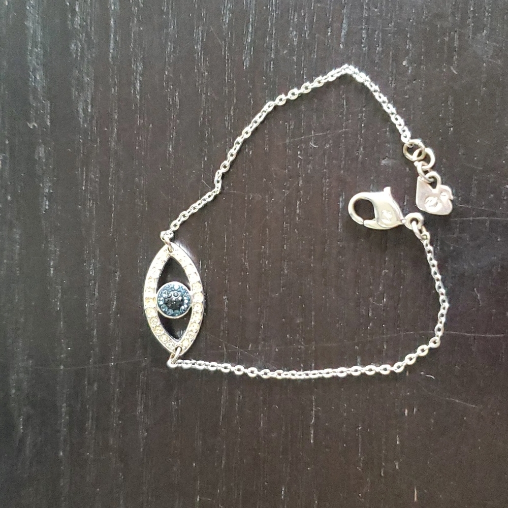Evil eye Swarovski silver